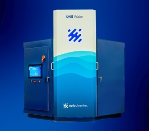 Image of Epic's OneWater system on blue background